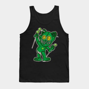 VooDoo Kitty Cat Doll Green Colors Tank Top